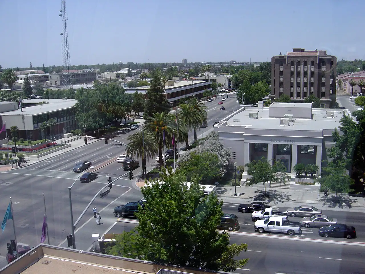 Street and civic buildings in downtown Bakersfield